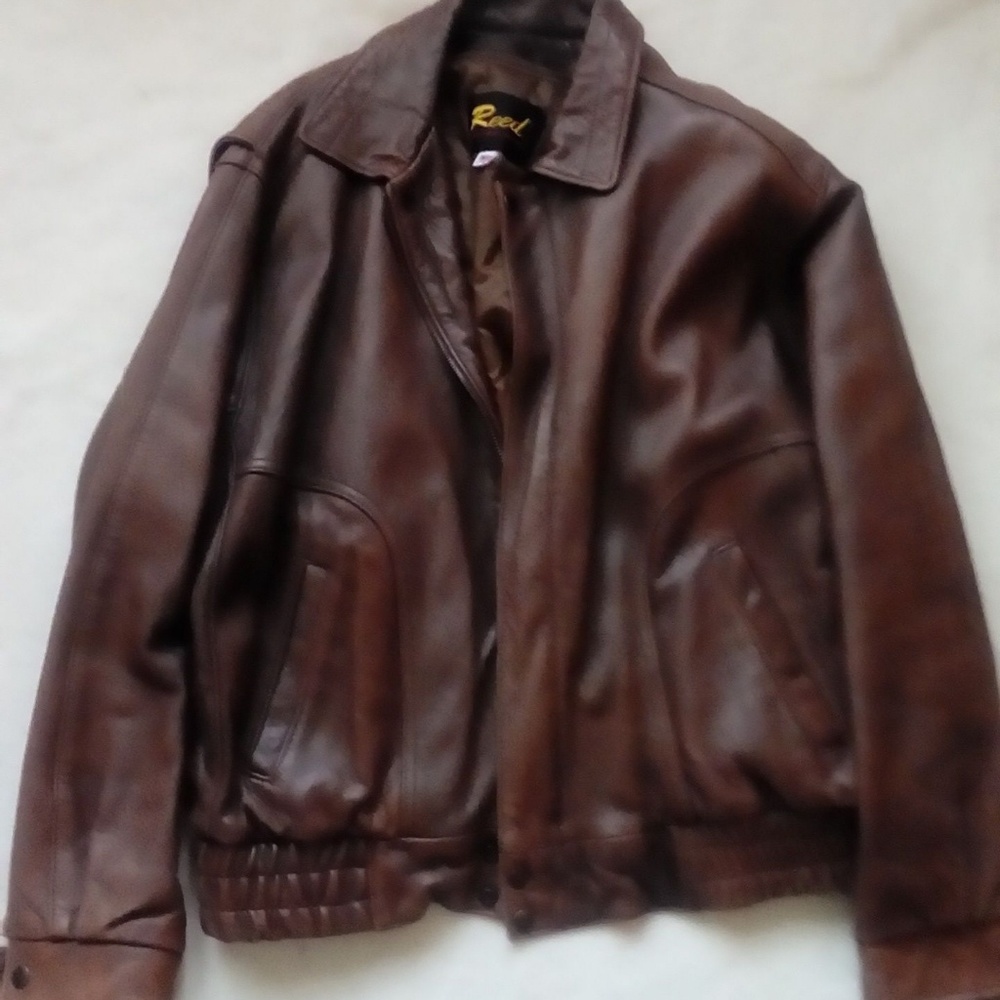 Leather jacket with liner